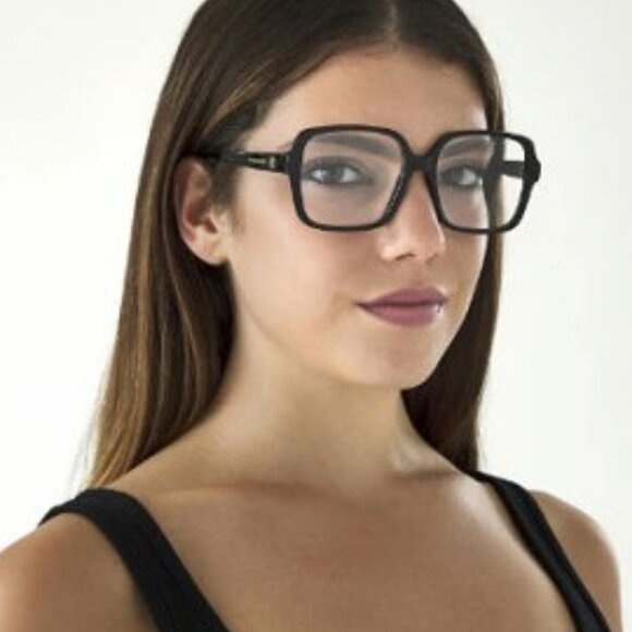 Alexander McQueen AM0286O 001 Eyeglasses Black 55mm Square Frame - Picture 3 of 10